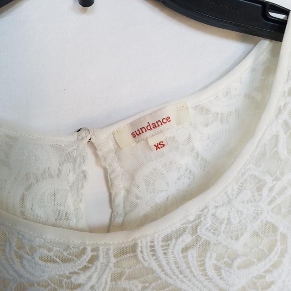 Sundance Peasant Style Lace Yoke Pleated Guinevere Blouse - Picture 5 of 12